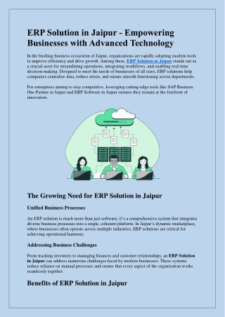 ERP Solution in Jaipur