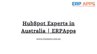 HubSpot Experts in Australia  ERPApps