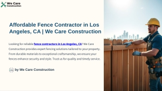 Affordable Fence Contractor in Los Angeles, CA  We Care Construction