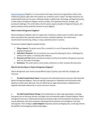 Everything You Need to Know About Patent Infringement Litigation