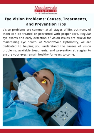 Eye Vision Problems Causes, Treatments, and Prevention Tips