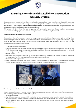 Value of Security Guard Patrol Services in Contemporary Safety Solutions