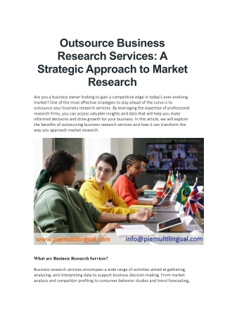 Outsource Business Research Services A Strategic Approach to Market Research