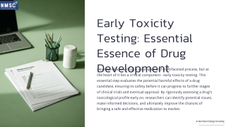 Early Toxicity Testing Essential Essence of Drug Development