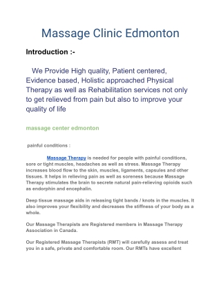 massage clinic edmonton