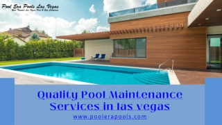 Top Quality Pool Maintenance Services in Las Vegas