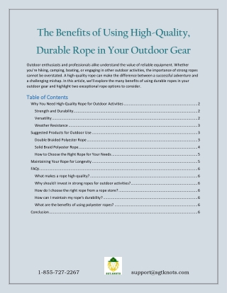The Benefits of Using High-Quality, Durable Rope in Your Outdoor Gear