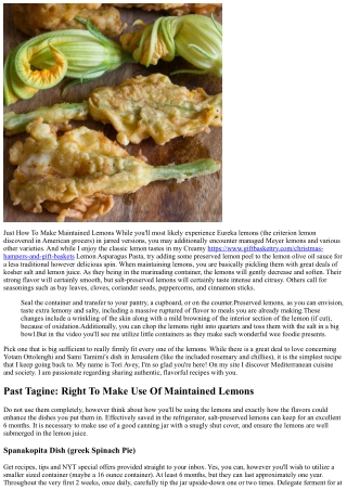 Just How To Make Maintained Lemons Marinaded Lemons