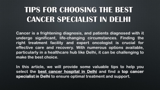 Tips for Choosing the Best Cancer Specialist in Delhi