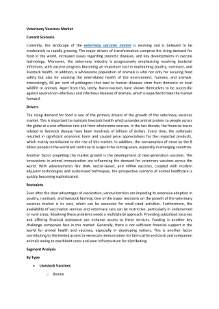 Global Veterinary Vaccines Market Forecast USD 11.66  Billion by 2032