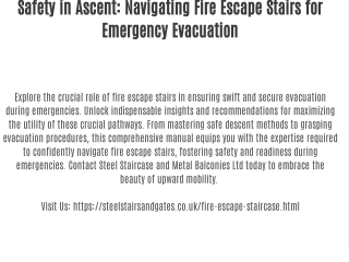 Safety in Ascent: Navigating Fire Escape Stairs for Emergency Evacuation