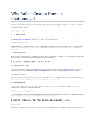 chattanooga custom home builders