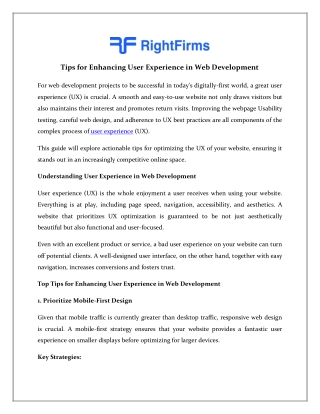 Tips for Enhancing User Experience in Web Development - RightFirms