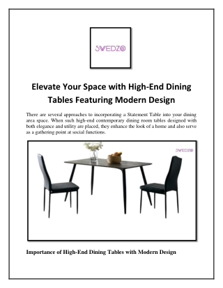 High-End Dining Tables Featuring Modern Design