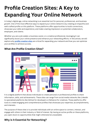 Profile Creation Sites A Key to Expanding Your Online Network