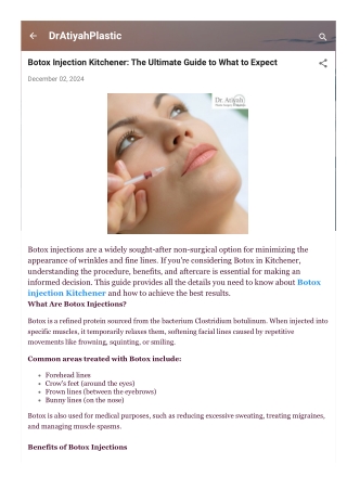 Botox Injection Kitchener The Ultimate Guide to What to Expect