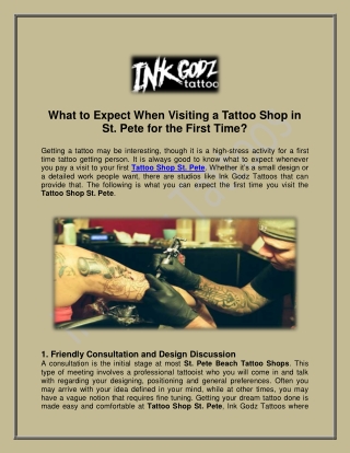 What to Expect When Visiting a Tattoo Shop in St