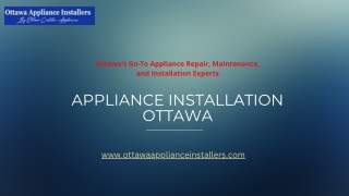 Appliance Installation Ottawa