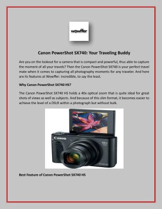 Canon PowerShot SX740: Your Traveling Buddy