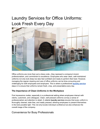 Laundry Services for Office Uniforms_ Look Fresh Every Day