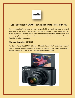 Canon PowerShot SX740 - The Companions to Travel With You