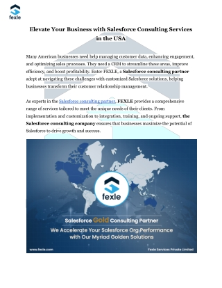 Elevate Your Business with Salesforce Consulting Services in the USA