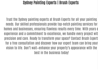Sydney Painting Experts | Brush Experts