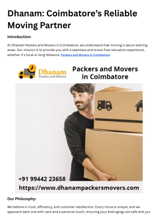 Packers and Movers in Coimbatore