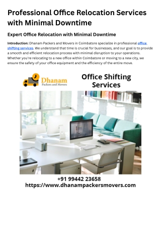 Office Shifting Services