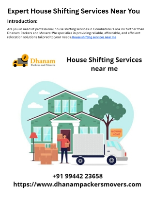 House Shifting Services in Coimbatore near me Professional House Shifting services