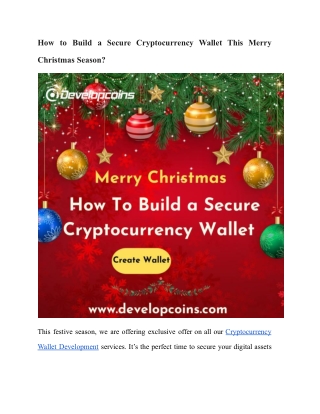 How to Build a Secure Cryptocurrency Wallet This Merry Christmas Season