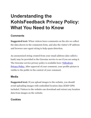 Understanding the KohlsFeedback Privacy Policy: What You Need to Know