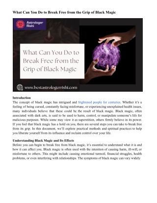 What Can You Do to Break Free from the Grip of Black Magic