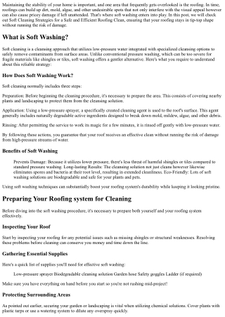 Soft Washing Strategies for a Safe and Efficient Roofing System Tidy