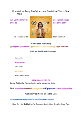 How do I verify my PayPal account Guide Line This is Year