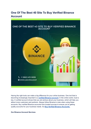 One Of The Best 40 Site To Buy Verified Binance Account - Copy