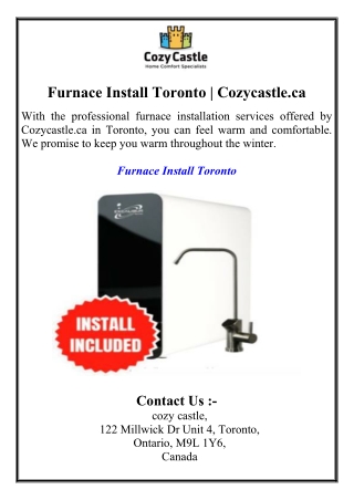 Furnace Install Toronto | Cozycastle.ca