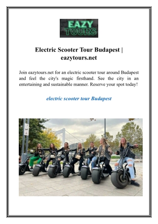 Electric Scooter Tour Budapest  eazytours.net