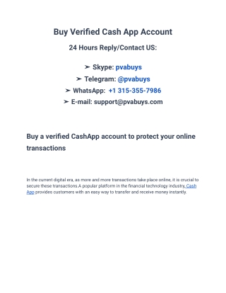 Buy Verified Cash App Account