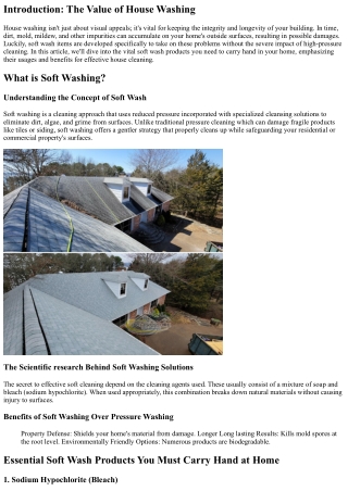 Soft Wash Products You Must Have on Hand at Home