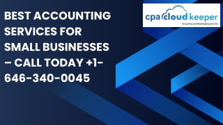 Best Accounting Services for Small Businesses – Call Today  1-646-340-0045
