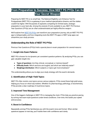 From Preparation to Success_ How NEET PG PYQs Can Be Your Secret Weapon
