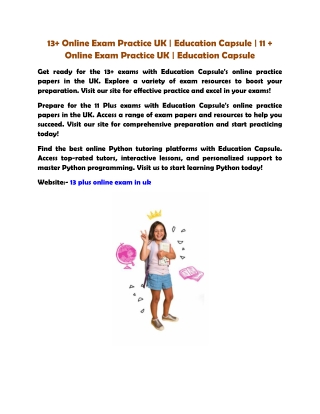 13  Online Exam Practice UK | Education Capsule | 11   Online Exam Practice UK |