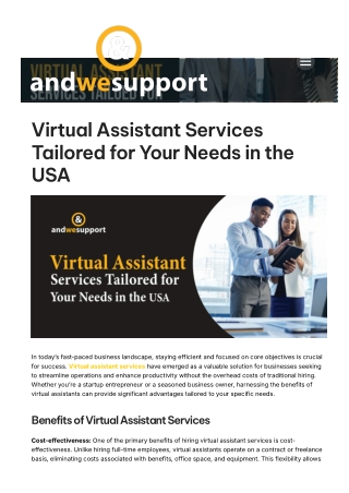 Andwesupport: Virtual Assistant Near Me and Virtual Assist USA Experts