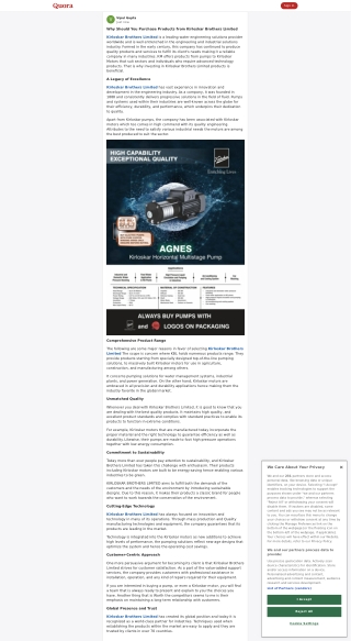 Why Should You Purchase Products from Kirloskar Brothers Limited?