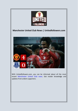 Manchester United Club News  Unitedfollowers.com