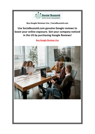 Buy Google Reviews Usa | Socialbuzzoid.com