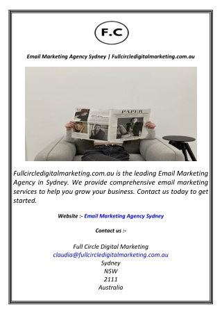 Email Marketing Agency Sydney  Fullcircledigitalmarketing.com.au