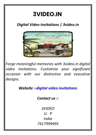 Digital Video Invitations  3video.in