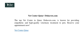 Vet Center Qatar  Dohavets.com